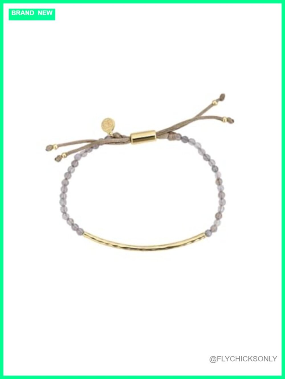 Gold Plated Gemstone Bracelet Adjustable Slide Closure Stackable